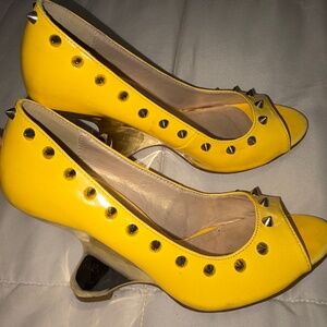 spiked yellow republic LA heels